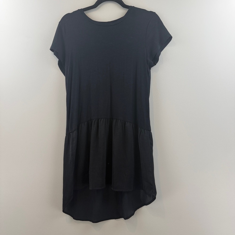 Dolan Dress Womens XS Minimalist Drop Waist High Low Mixed Media T-Shirt Dress